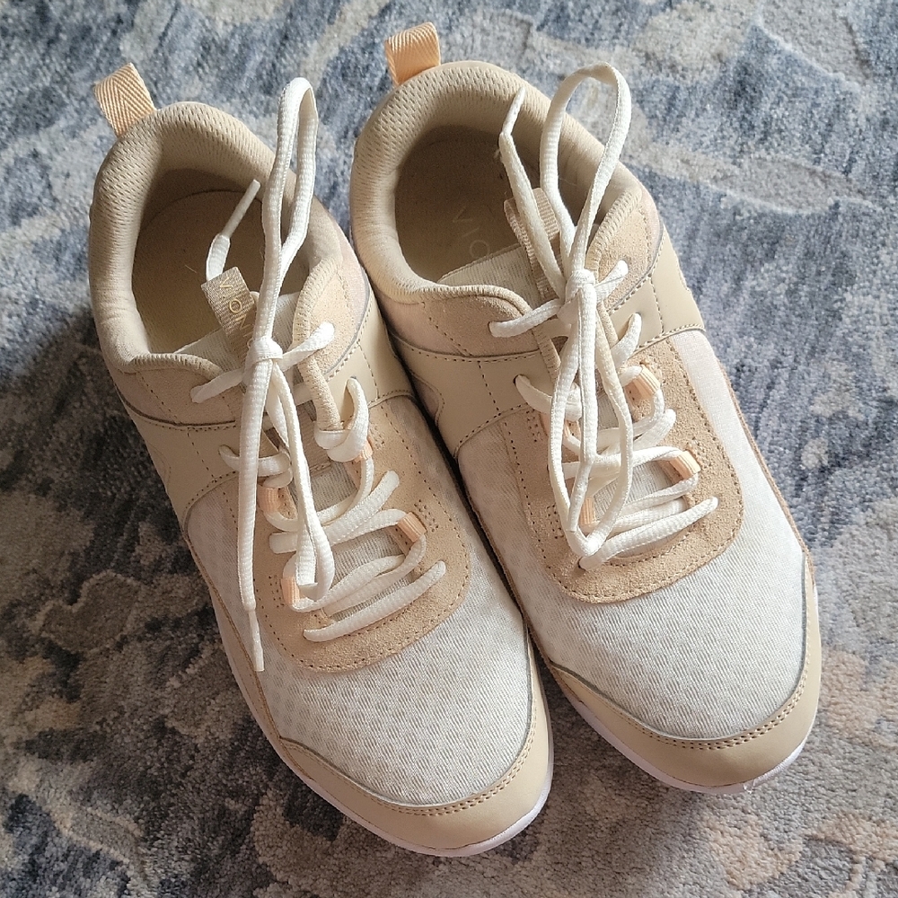 Vionic Women's 8 Chance Walking Sneakers-Supportive Apricot White Color Orthotic